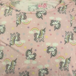 dELiA*s Pink Unicorn and Rainbow Tee
